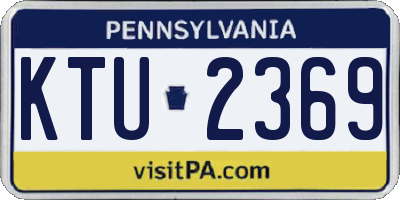 PA license plate KTU2369