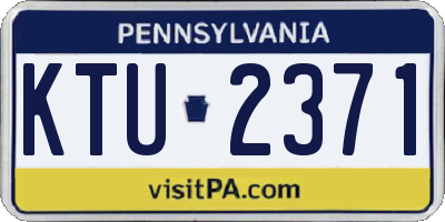 PA license plate KTU2371