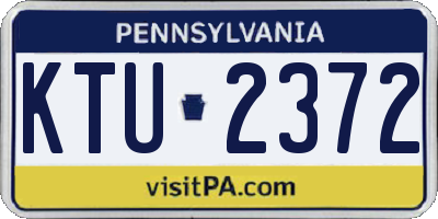 PA license plate KTU2372