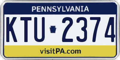 PA license plate KTU2374