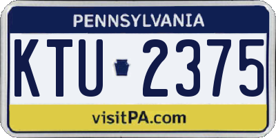 PA license plate KTU2375