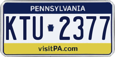 PA license plate KTU2377
