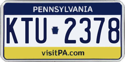 PA license plate KTU2378