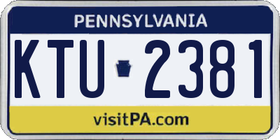 PA license plate KTU2381