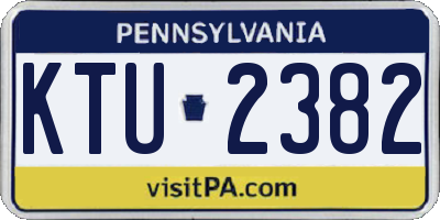 PA license plate KTU2382