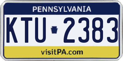 PA license plate KTU2383