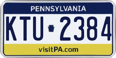 PA license plate KTU2384