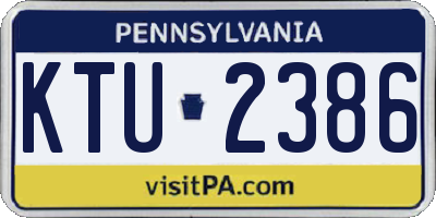 PA license plate KTU2386