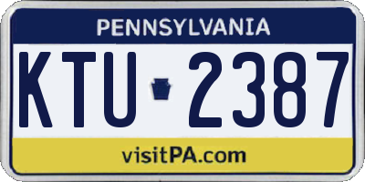 PA license plate KTU2387