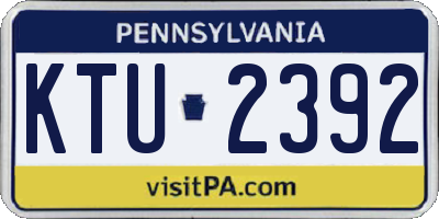 PA license plate KTU2392