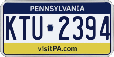 PA license plate KTU2394