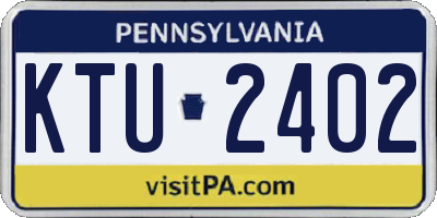 PA license plate KTU2402