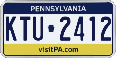 PA license plate KTU2412