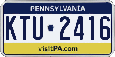 PA license plate KTU2416