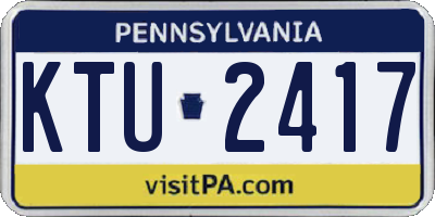 PA license plate KTU2417