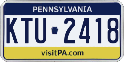 PA license plate KTU2418
