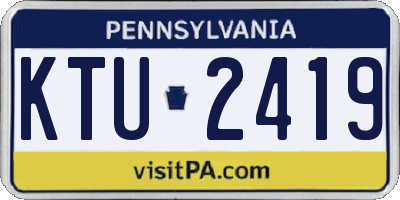 PA license plate KTU2419