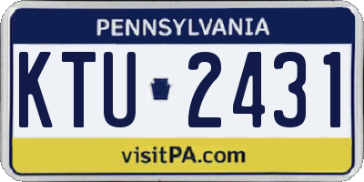 PA license plate KTU2431