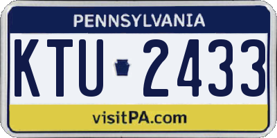 PA license plate KTU2433