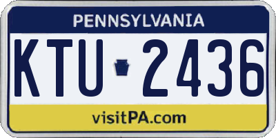 PA license plate KTU2436