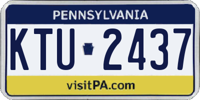 PA license plate KTU2437