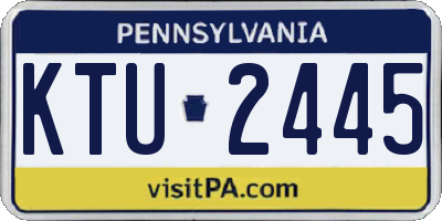 PA license plate KTU2445