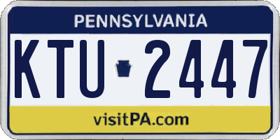 PA license plate KTU2447