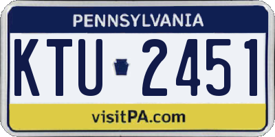 PA license plate KTU2451