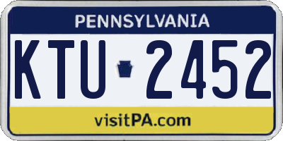 PA license plate KTU2452