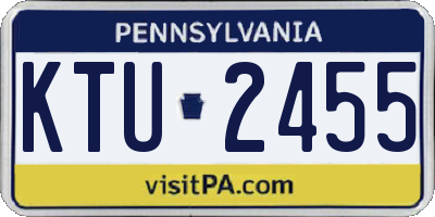 PA license plate KTU2455