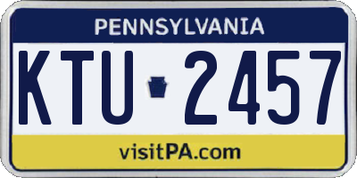PA license plate KTU2457