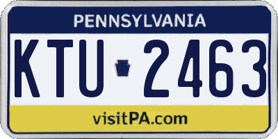 PA license plate KTU2463