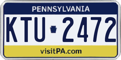 PA license plate KTU2472
