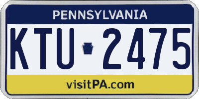 PA license plate KTU2475