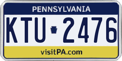 PA license plate KTU2476