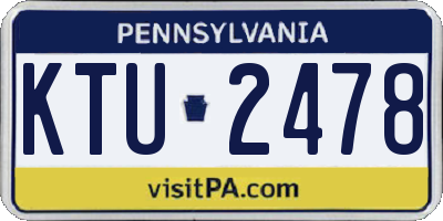 PA license plate KTU2478