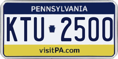 PA license plate KTU2500