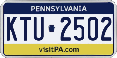 PA license plate KTU2502
