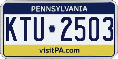 PA license plate KTU2503