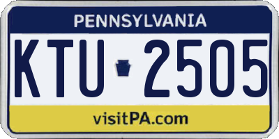 PA license plate KTU2505