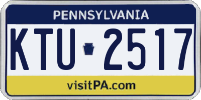 PA license plate KTU2517