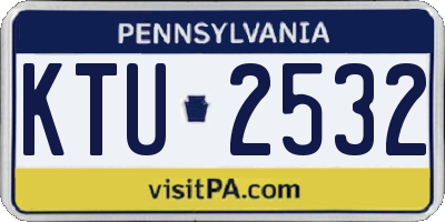 PA license plate KTU2532