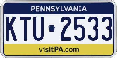 PA license plate KTU2533