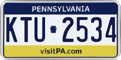 PA license plate KTU2534