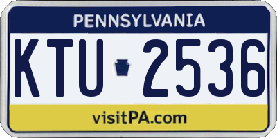 PA license plate KTU2536