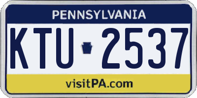 PA license plate KTU2537