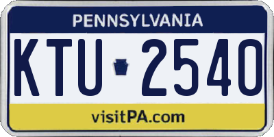 PA license plate KTU2540