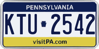 PA license plate KTU2542