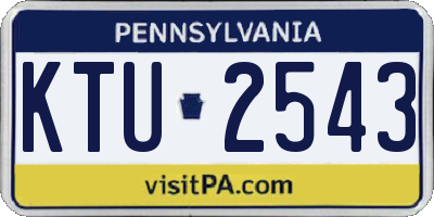 PA license plate KTU2543