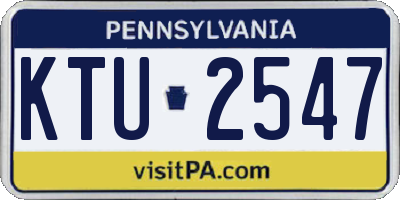 PA license plate KTU2547